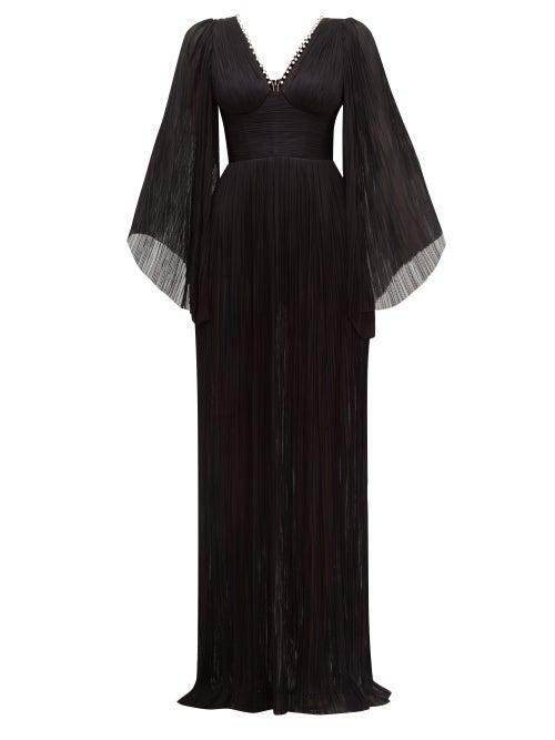 Matchesfashion.com Maria Lucia Hohan - Catalina Pliss Silk Tulle Gown - Womens - Black