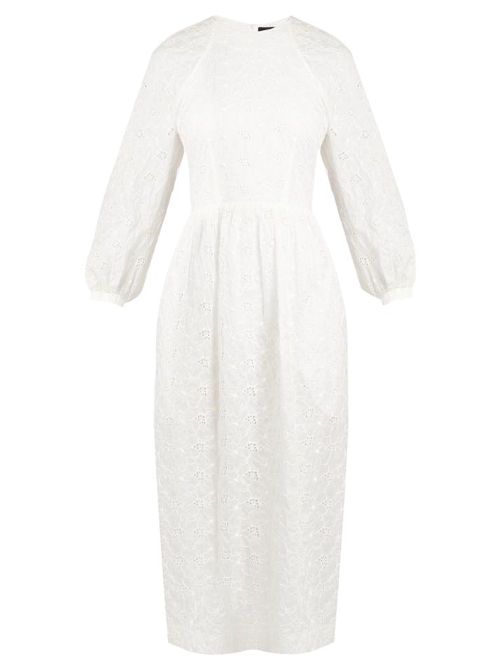 Simone Rocha Broderie-anglaise Draped-back Dress
