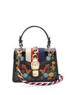 Gucci Sylvie Mini Floral-embroidered Shoulder Bag