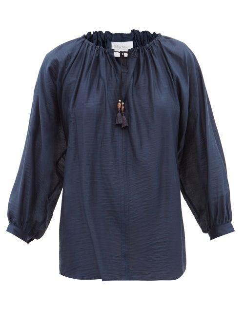 Matchesfashion.com Max Mara Beachwear - Farea Blouse - Womens - Navy
