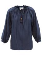 Matchesfashion.com Max Mara Beachwear - Farea Blouse - Womens - Navy