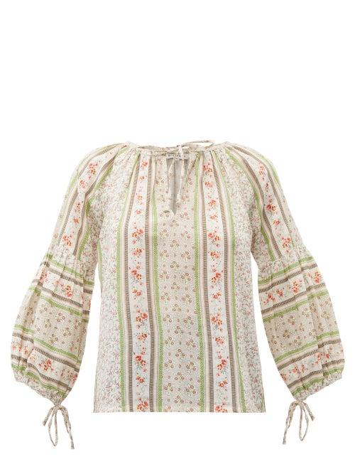 Matchesfashion.com D'ascoli - Devon Floral Print Cotton Blouse - Womens - Pink