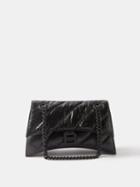 Balenciaga - Crush S Creased Crinkled-leather Shoulder Bag - Womens - Black