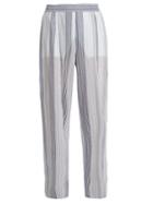 Matchesfashion.com Stella Mccartney - High Rise Wide Leg Striped Trousers - Womens - White Multi