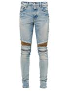 Amiri - Mx2 Snakeskin-panel Slim-leg Jeans - Mens - Blue