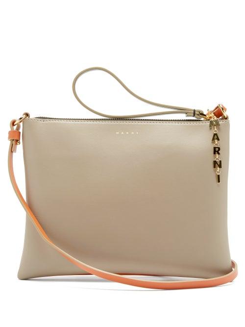 Matchesfashion.com Marni - Logo-plaque Small Leather Cross-body Bag - Womens - Orange Multi