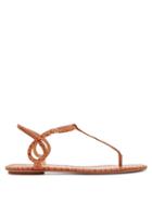 Matchesfashion.com Aquazzura - Almost Bare Crocodile Embossed Leather Sandals - Womens - Tan
