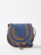 Chlo - Marcie Mini Leather And Suede Cross-body Bag - Womens - Blue Multi