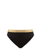 Matchesfashion.com Solid & Striped - The Bella High Rise Bikini Briefs - Womens - Black Gold