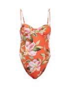 Matchesfashion.com Mara Hoffman - Desiree Lily Print Swimsuit - Womens - Red Multi