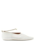 Matchesfashion.com Stella Mccartney - Ankle Bracelet Point Toe Flats - Womens - White