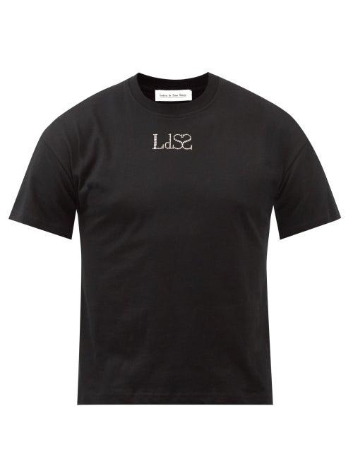 Ludovic De Saint Sernin - Crystal-logo Organic-cotton Jersey T-shirt - Mens - Black