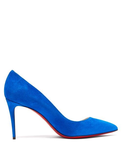 Matchesfashion.com Christian Louboutin - Pigalle 85 Suede Pumps - Womens - Blue