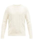 Matchesfashion.com Frame - Cable-knit Cotton-blend Sweater - Mens - Cream