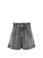 Isabel Marant Toile - Itea Paperbag-waist Lyocell Shorts - Womens - Grey