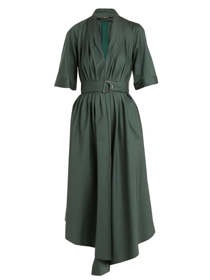 Adam Lippes Pleated Cotton-poplin Dress