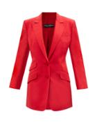 Ladies Rtw Dolce & Gabbana - Single-breasted Mikado Silk-blend Blazer - Womens - Red