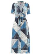 Ladies Rtw Staud - Giorgiana Bandana-print Recycled-fibre Dress - Womens - Blue Multi