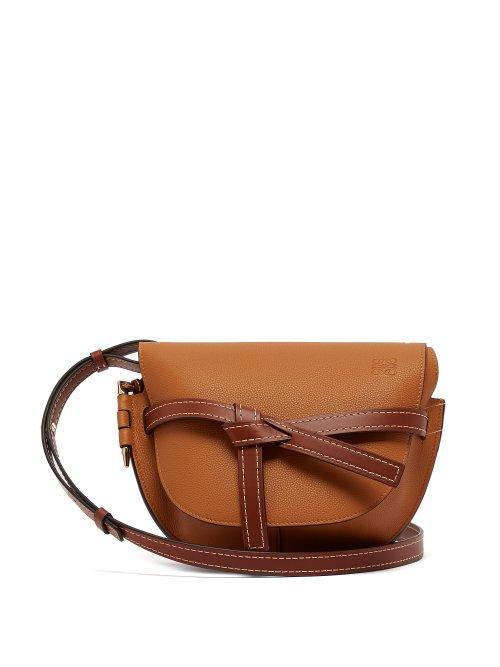 Matchesfashion.com Loewe - Gate Small Grained Leather Cross Body Bag - Womens - Tan