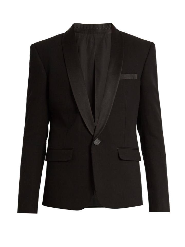 Balmain Satin-lapel Single-breasted Tuxedo Jacket