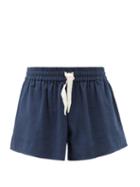 Marrakshi Life - Drawstring-waist Cotton Shorts - Mens - Navy