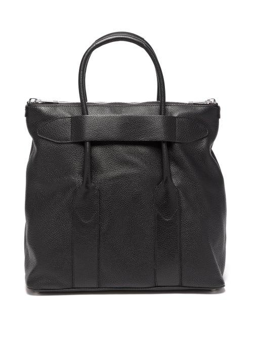 Matchesfashion.com Maison Margiela - Flexy Small Grained-leather Tote Bag - Mens - Black