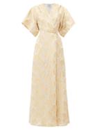 Matchesfashion.com Thierry Colson - Marieke Floral Silk Brocade Dress - Womens - Gold