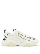 Amiri - Bone Runner Leather And Mesh Trainers - Mens - White