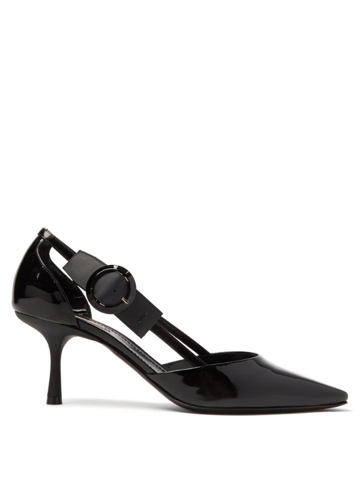 Fabrizio Viti Buckle-embellished Patent-leather Pumps