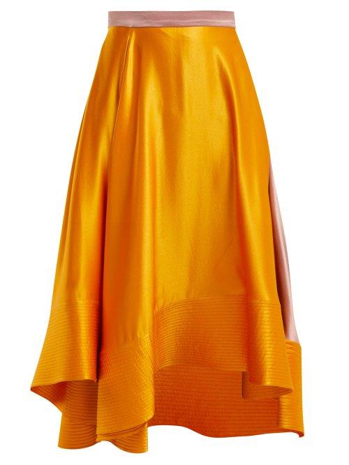 Matchesfashion.com Roksanda - Silk Satin Midi Skirt - Womens - Orange