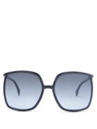 Matchesfashion.com Fendi - Oversized Square Acetate Sunglasses - Womens - Black