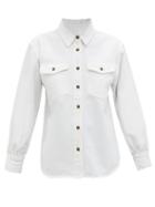 Matchesfashion.com Frame - Boyfriend Cotton-blend Denim Shirt - Womens - White