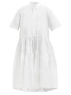 Matchesfashion.com Cecilie Bahnsen - Primrose Tiered Cotton-poplin Shirt Dress - Womens - White