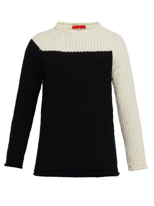 Matchesfashion.com Eckhaus Latta - Block Colour Chenille Sweater - Mens - Black White