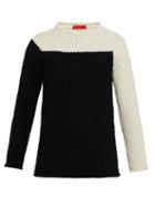 Matchesfashion.com Eckhaus Latta - Block Colour Chenille Sweater - Mens - Black White