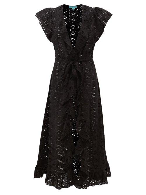 Melissa Odabash - Brianna Broderie-anglaise Cotton Wrap Dress - Womens - Black