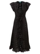 Melissa Odabash - Brianna Broderie-anglaise Cotton Wrap Dress - Womens - Black