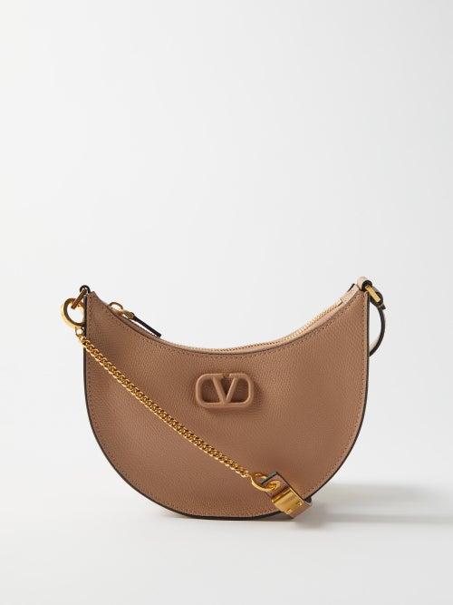 Valentino Garavani - V-logo Mini Logo-debossed Leather Shoulder Bag - Womens - Light Pink