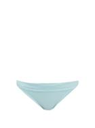 Matchesfashion.com Heidi Klein - Marseille Folded-waist Ribbed Bikini Briefs - Womens - Light Blue