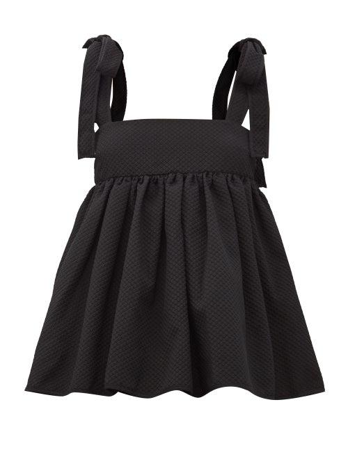 Matchesfashion.com Cecilie Bahnsen - Celina Floral-cloqu Top - Womens - Black
