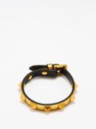 Valentino Garavani - Rockstud Leather Bracelet - Womens - Gold