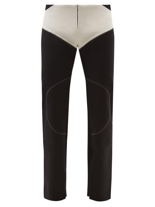 Maximilian - Panelled Scuba-jersey Trousers - Mens - Black White