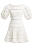 Matchesfashion.com Zimmermann - Bowie Cotton And Linen Blend Mini Dress - Womens - Ivory