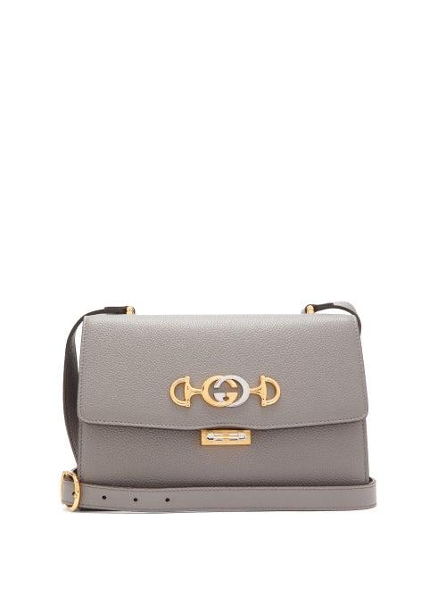 Matchesfashion.com Gucci - Zumi Small Grained Leather Cross Body Bag - Womens - Grey