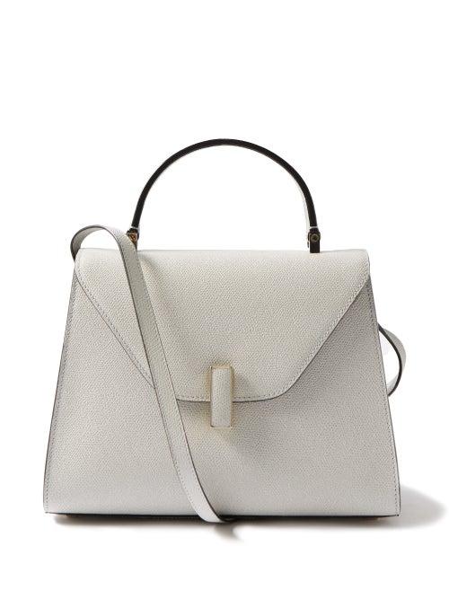 Valextra - Iside Medium Saffiano-leather Bag - Womens - Light Grey