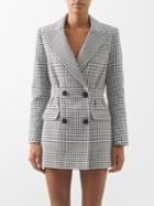 Self-portrait - Double-breasted Houndstooth Blazer Mini Dress - Womens - Multi