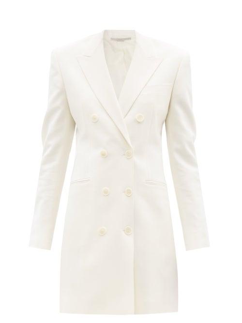 Stella Mccartney - Double-breasted Wool Blazer Dress - Womens - White