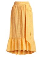 Matchesfashion.com Lisa Marie Fernandez - Nicole Broderie Anglaise Cotton Skirt - Womens - Orange White
