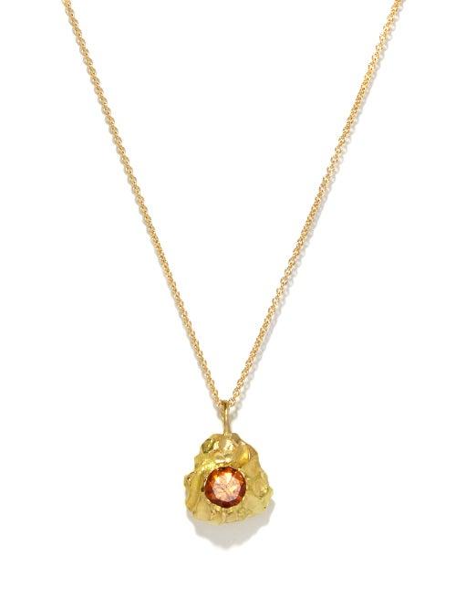 Elhanati - Sun Sapphire & 18kt Gold Necklace - Womens - Orange Gold