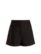 Matchesfashion.com Albus Lumen - Mali Wide Leg Linen Shorts - Womens - Black